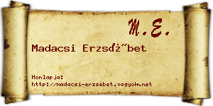 Madacsi Erzsébet névjegykártya