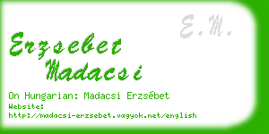 erzsebet madacsi business card
