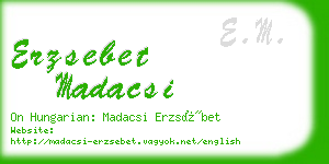 erzsebet madacsi business card